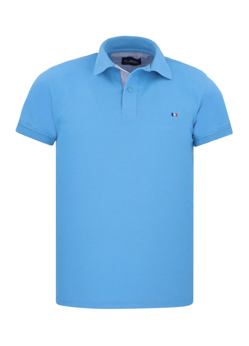 Camisa tipo polo hot sale azul