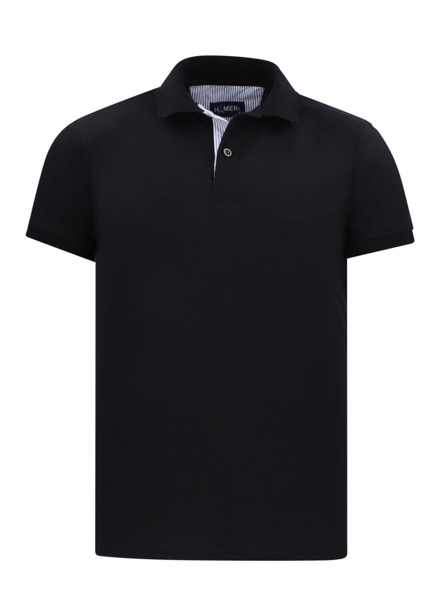 Camisa polo negra sales