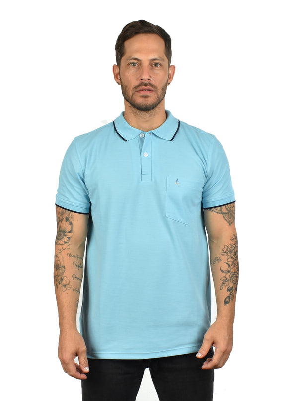 Polo Azul claro con bolsillo
