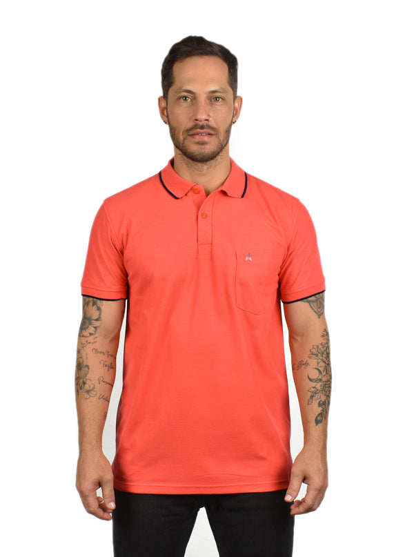 Polo Coral con bolsillo