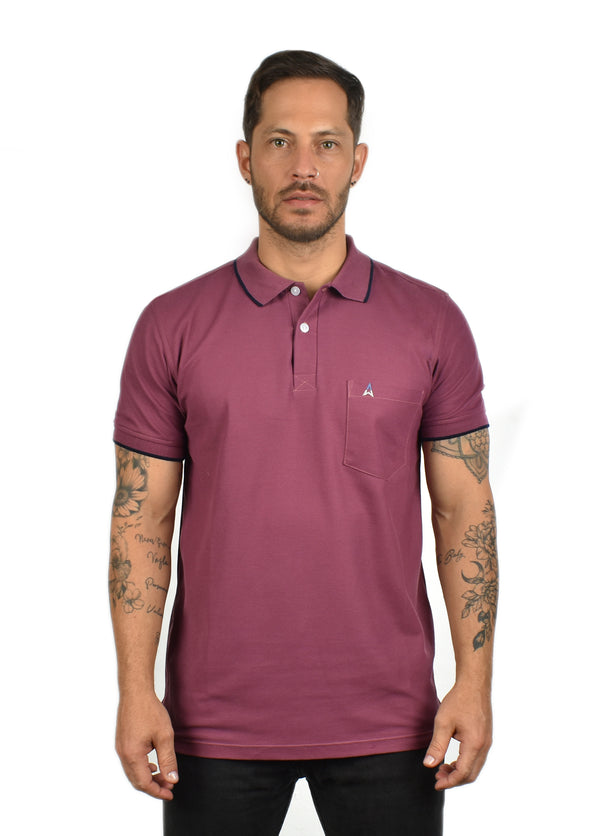Polo Lila con bolsillo