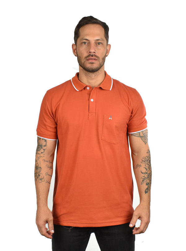 Polo Marron con bolsillo