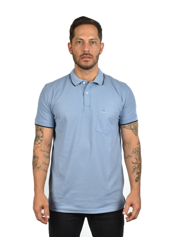 Polo Azul nube con bolsillo
