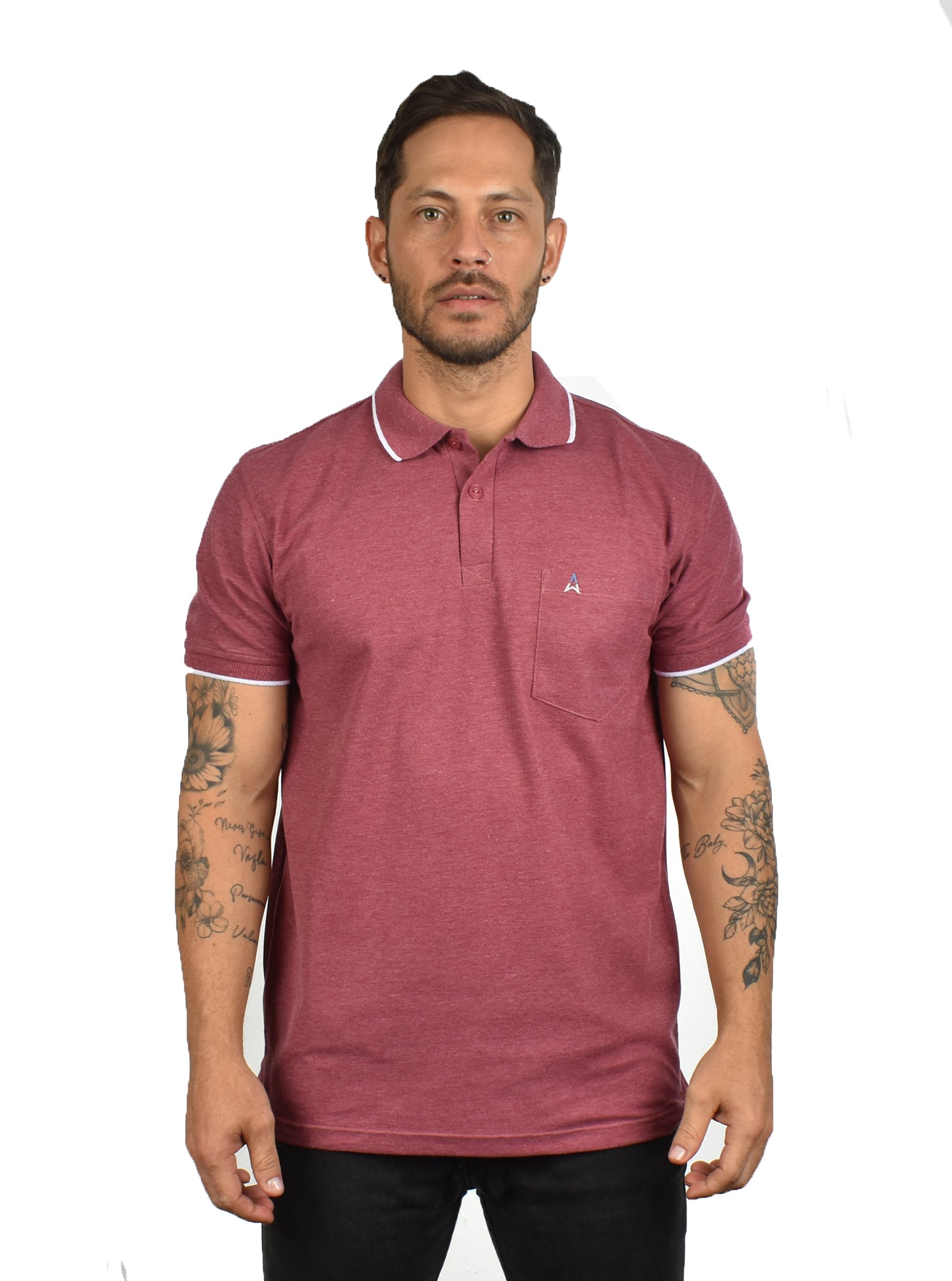 Polo vino cross con bolsillo