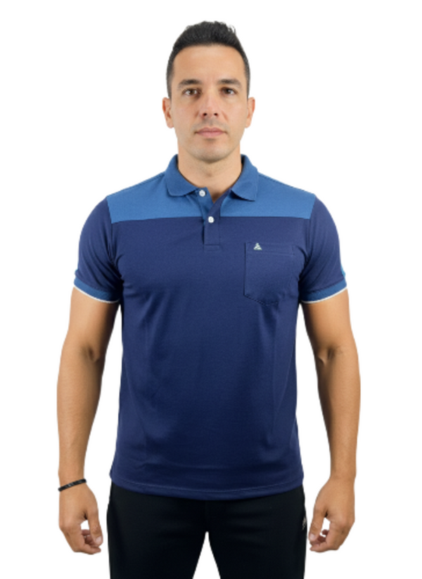 Camiseta tipo polo para hombreazul oscura Puntazul
