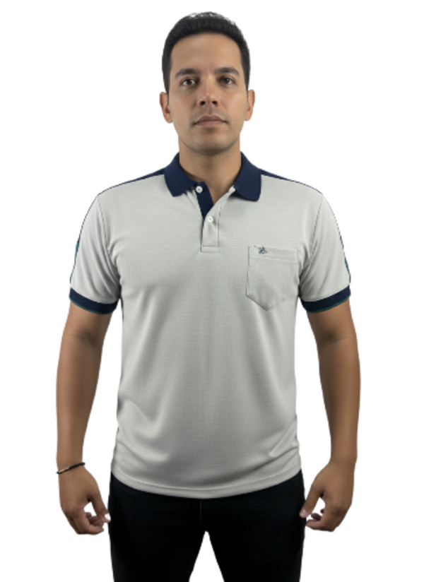 Camiseta tipo polo para hombre gris Puntazul