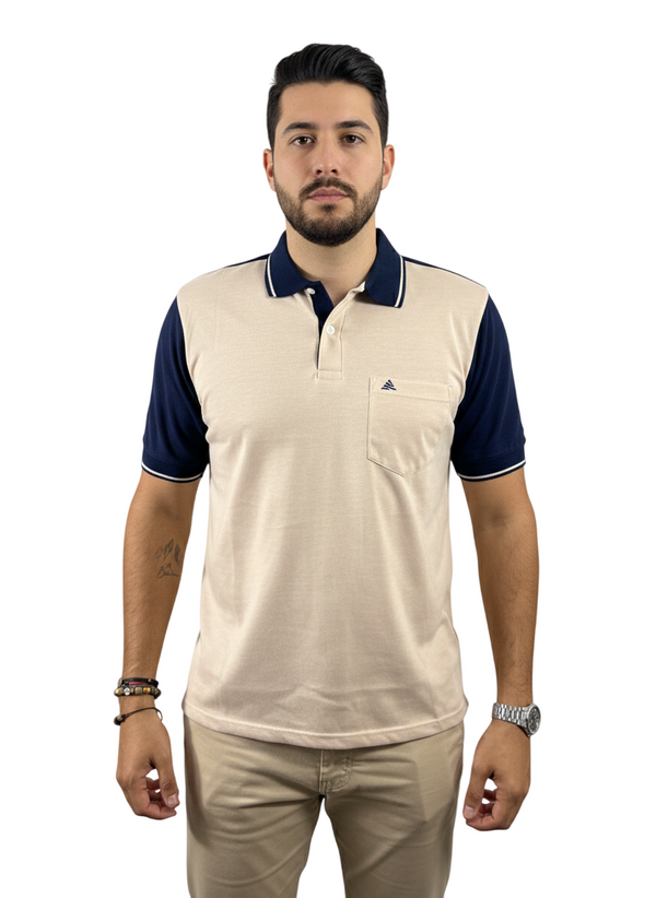 Camiseta tipo polo para hombre cafe Puntazul