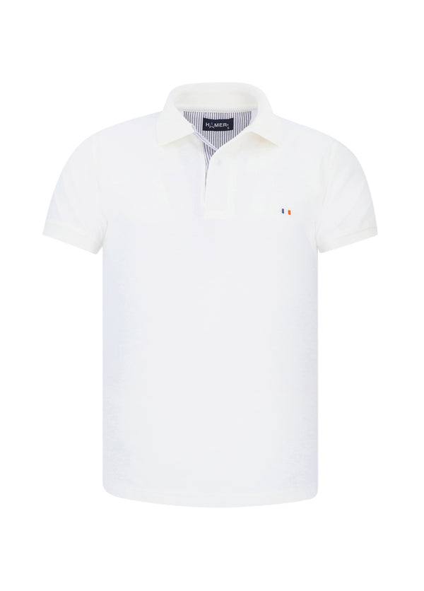 Polo Hombre Bordada Marfil