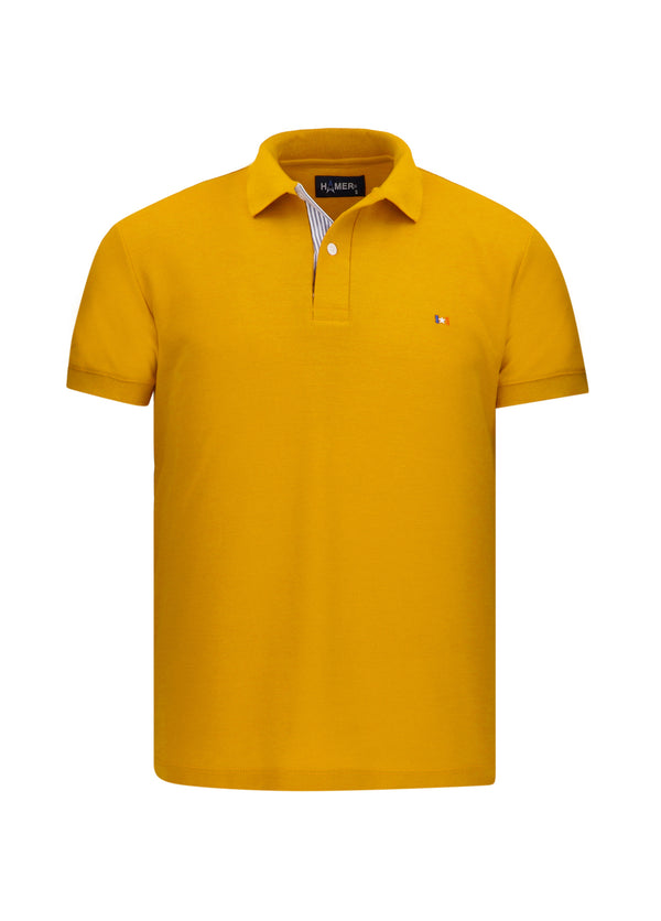 Polo Hombre Bordada Mostaza