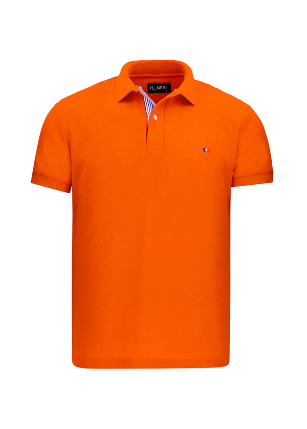 Polo Hombre Bordada Naranja