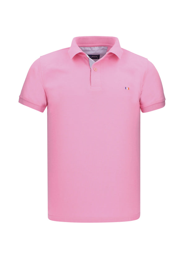 Polo Hombre Bordada Rosada