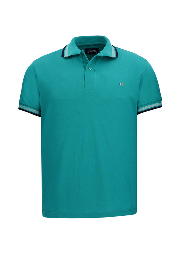 Polo Hombre Bordada Verde Jade