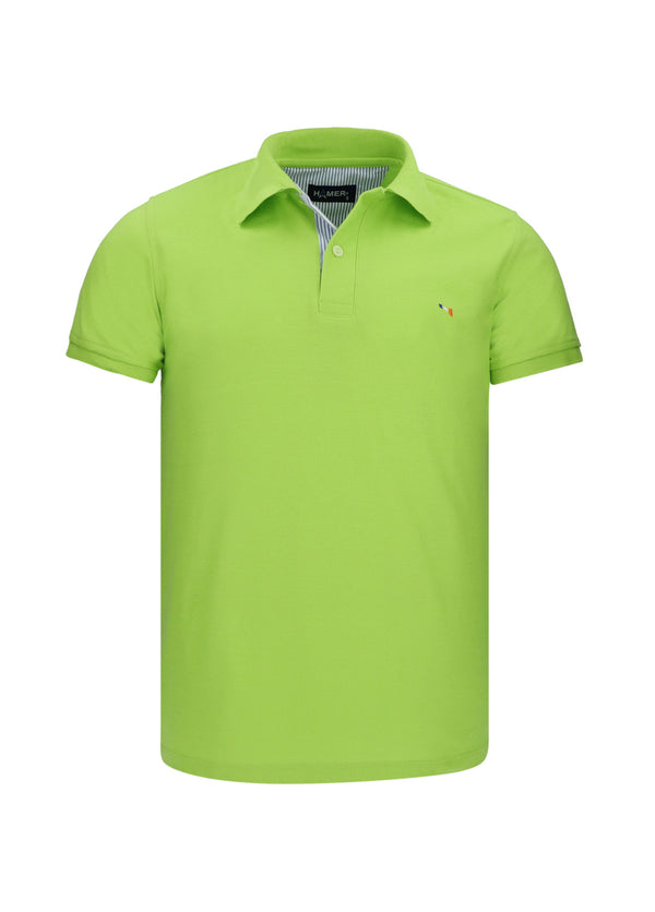 Polo Hombre Bordada Verde Limón