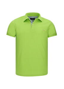 Polo Hombre Bordada Verde Limón