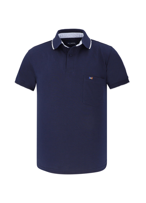 Polo Azul Oscuro con bolsillo