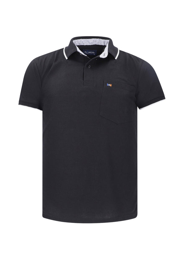 Polo Negra con bolsillo
