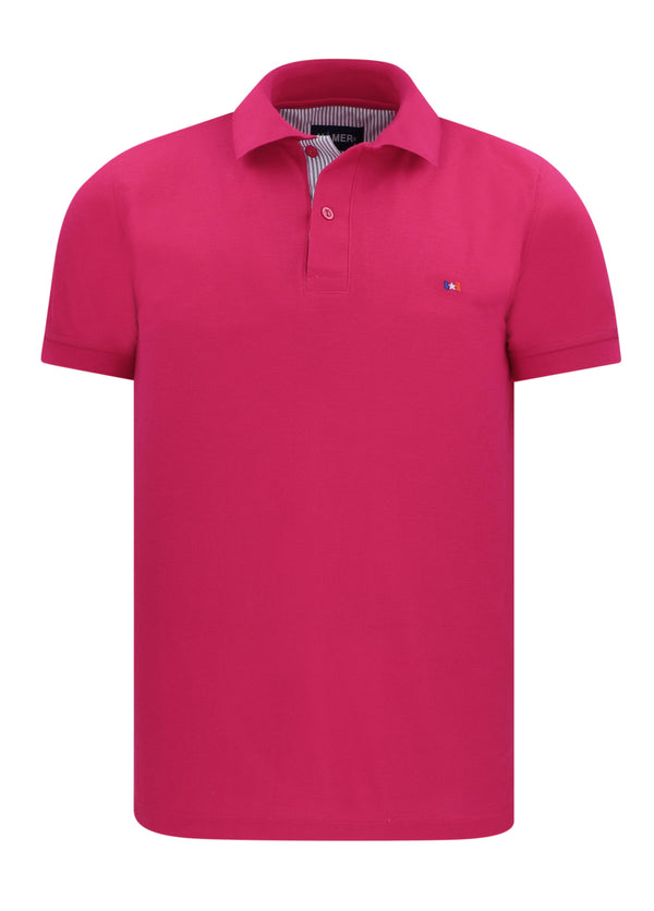 Polo Hombre Bordada Fucsia Oscuro